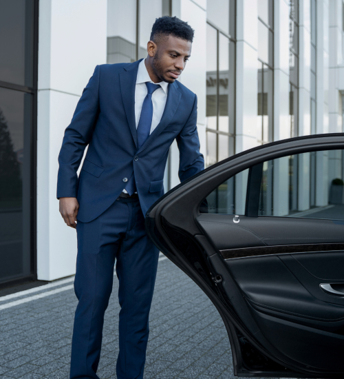 man open the door